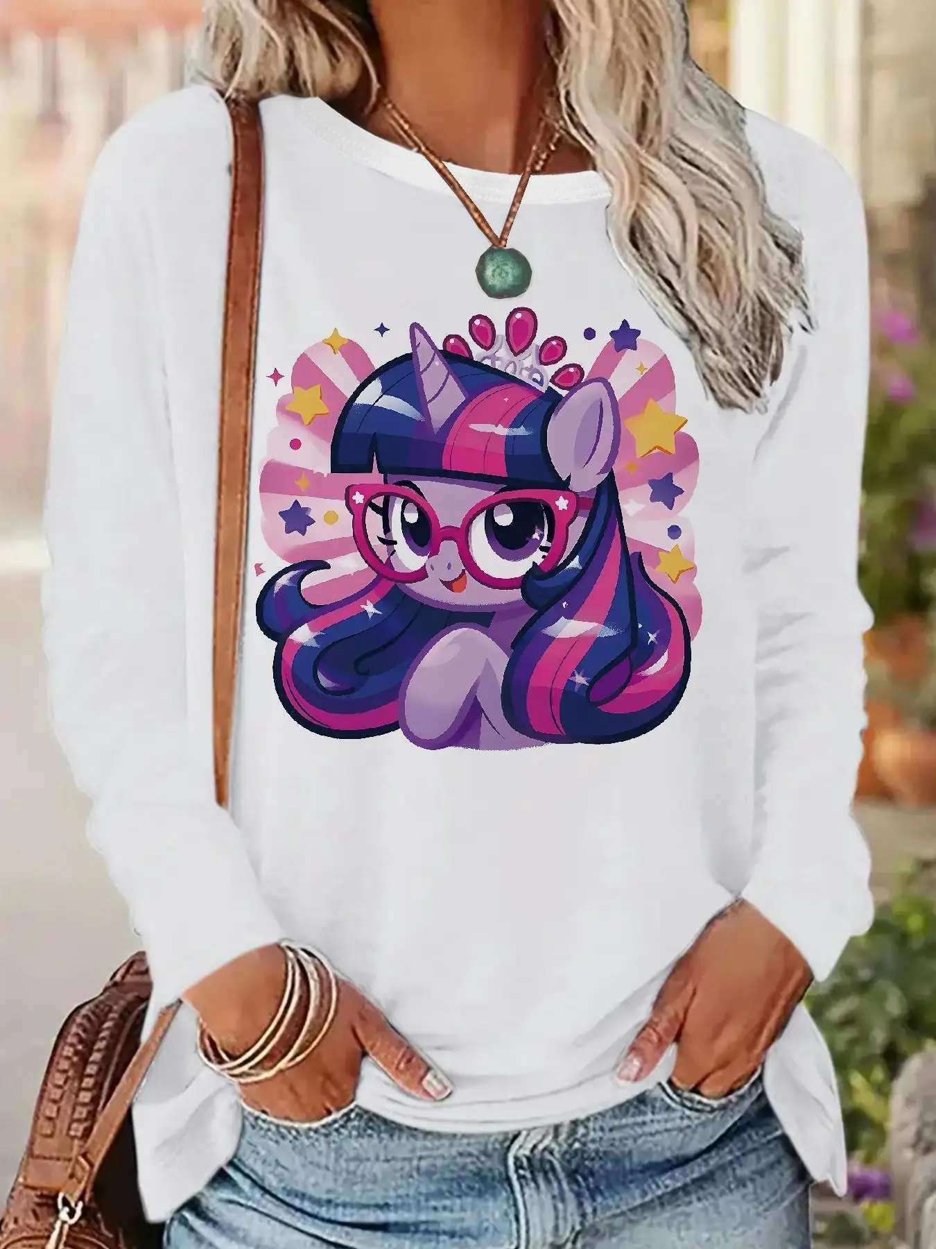 MY LITTLE PONY M2624 (142) Camisetas de manga larga para primavera y verano, 95% poliéster + 5% elastano, para deporte y uso diario en primavera y verano