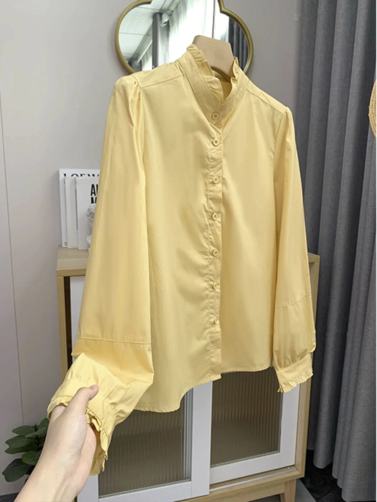 

Women's Basic Commuter Blouse Women Autumn Long-sleeved Baggy Fashion Shirt Sense Comfortable Tops