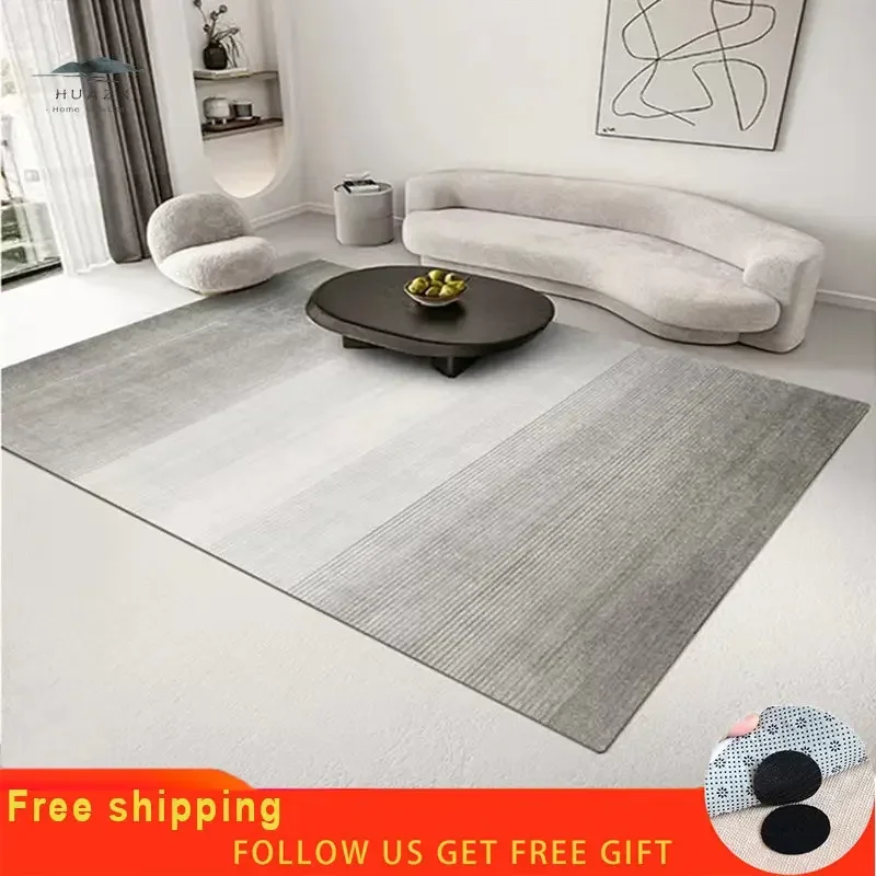 Pure Grey Carpet Living Room Coffee Table Floor Mat Bedroom Bedside Mats Corridor Anti-skidding Home Decorative Area Doormats