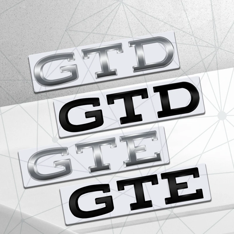 ثلاثية الأبعاد السيارات المعادن GTD GTE شارة سيارة الخلفي الجذع شعار ملصق شعار ديكور ل جيتا باسات جولف تيجوان شيروكو بيتل الجسم التصميم