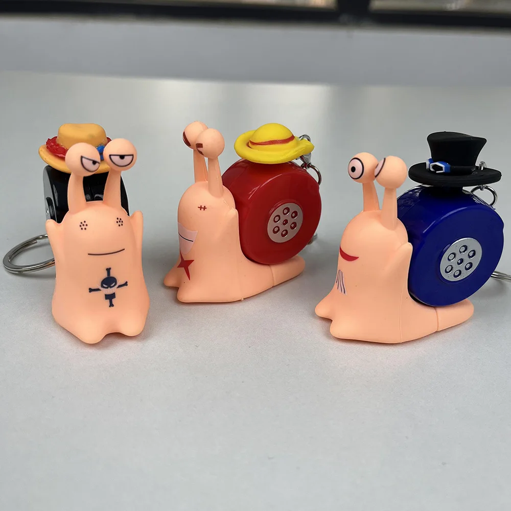 Anime One Piece Den Den Mushi Model Toys Cartoon Luffy Sabo Ace Snail Shaped Phone Recording Sound Toys for Kids Children view 6