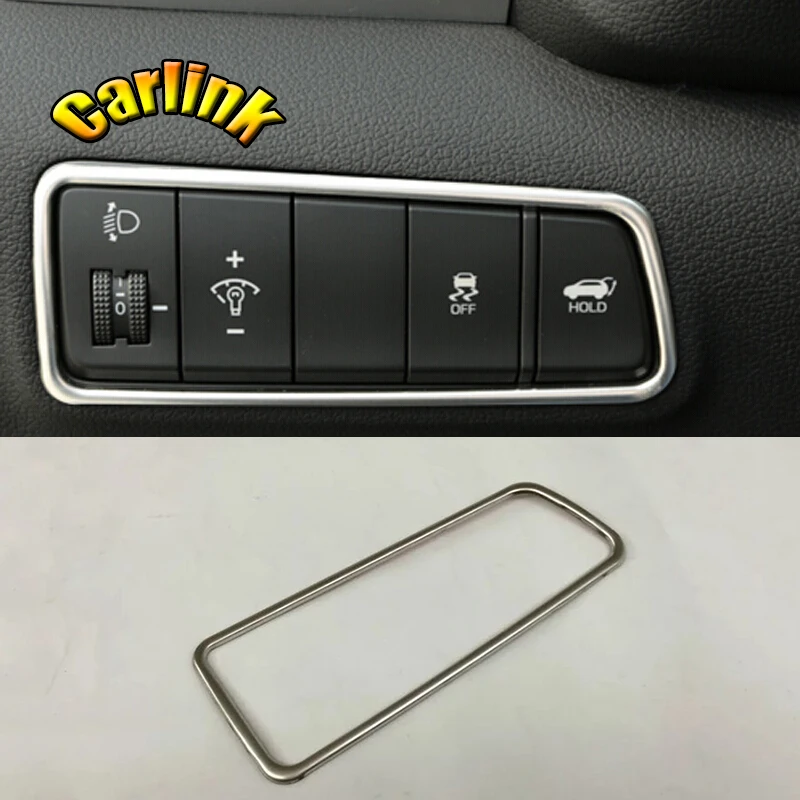 

For Hyundai Tucson 2015 2016 2017 2018 Stainless steel Car Headlamps Adjustment Switch sticke Cover Trim accessories 1pcs