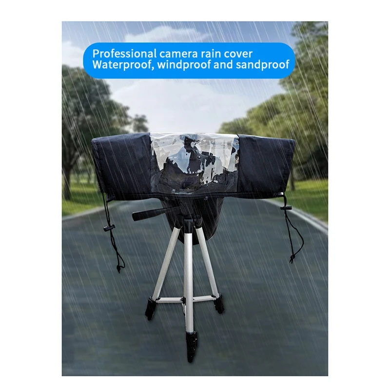 Cubierta de lluvia para cámara, impermeable, impermeable, negro, portátil, para Canon, Nikon, Sony, Olympus