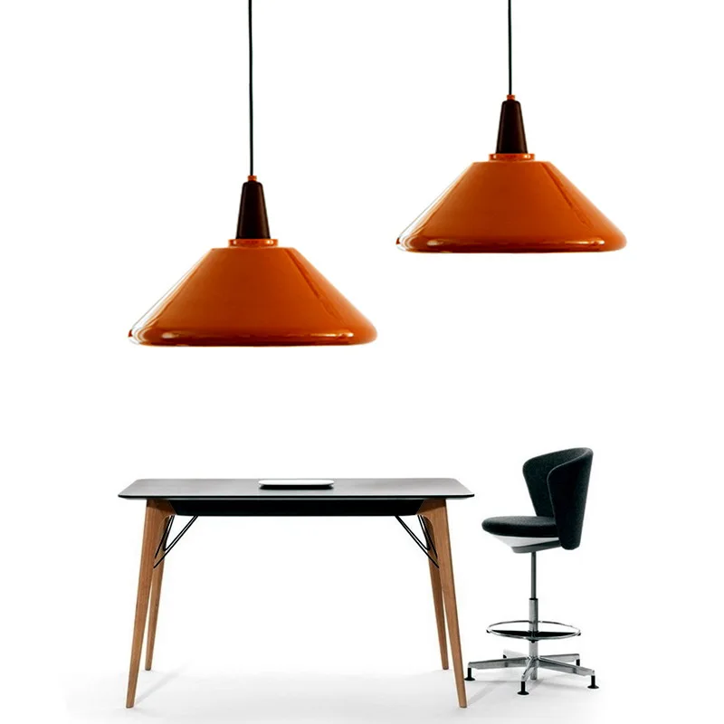 

Modern Bauhaus Hanging Lamp Orange LED Chandelier Bedroom Dining Room Kitchen Island Study Pendant Light Fixture Home Decoration