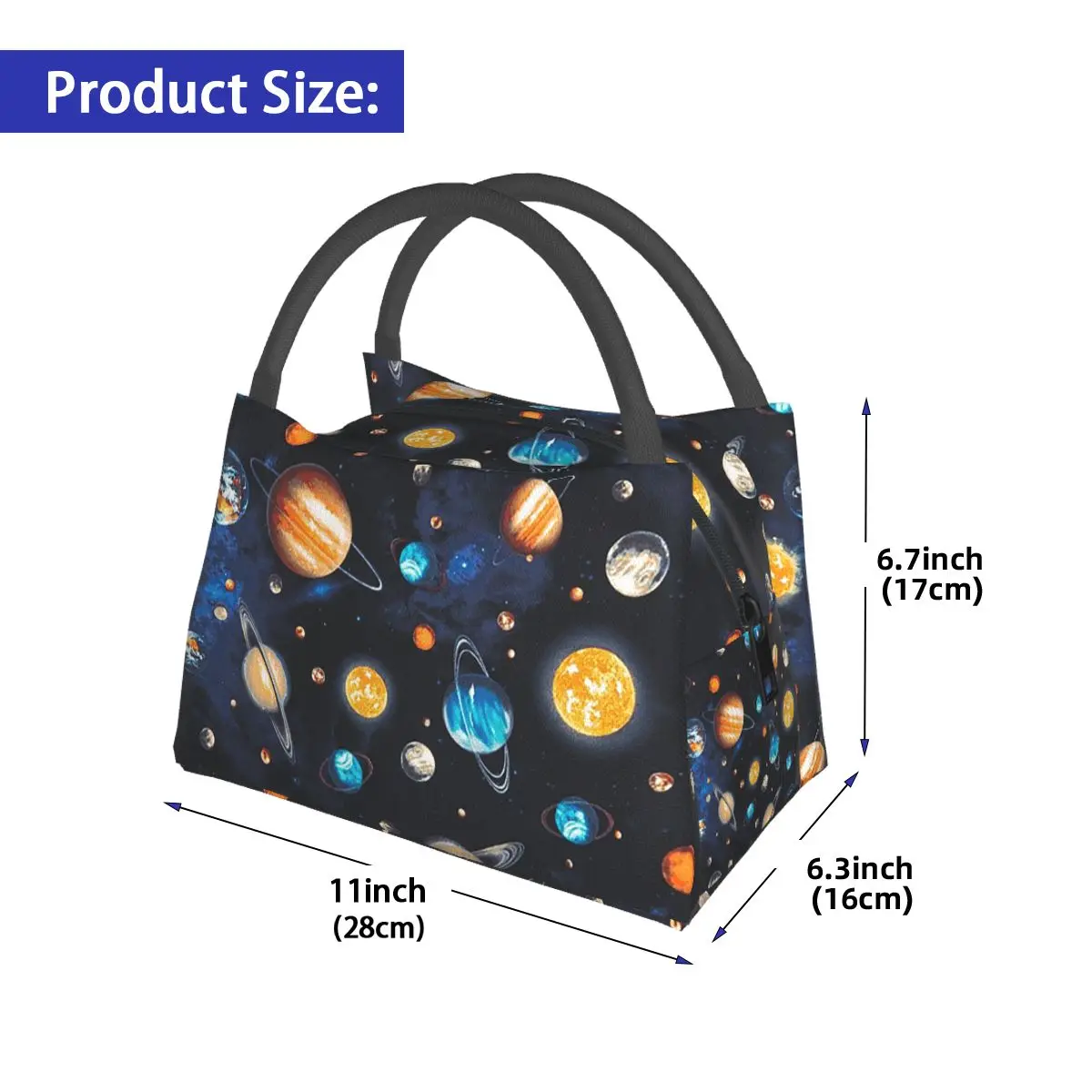 Solar System Space Planets Universe Insulated Lunch Bag for Women Kids Portable Food Boxes Thermal Lunch Box Tote
