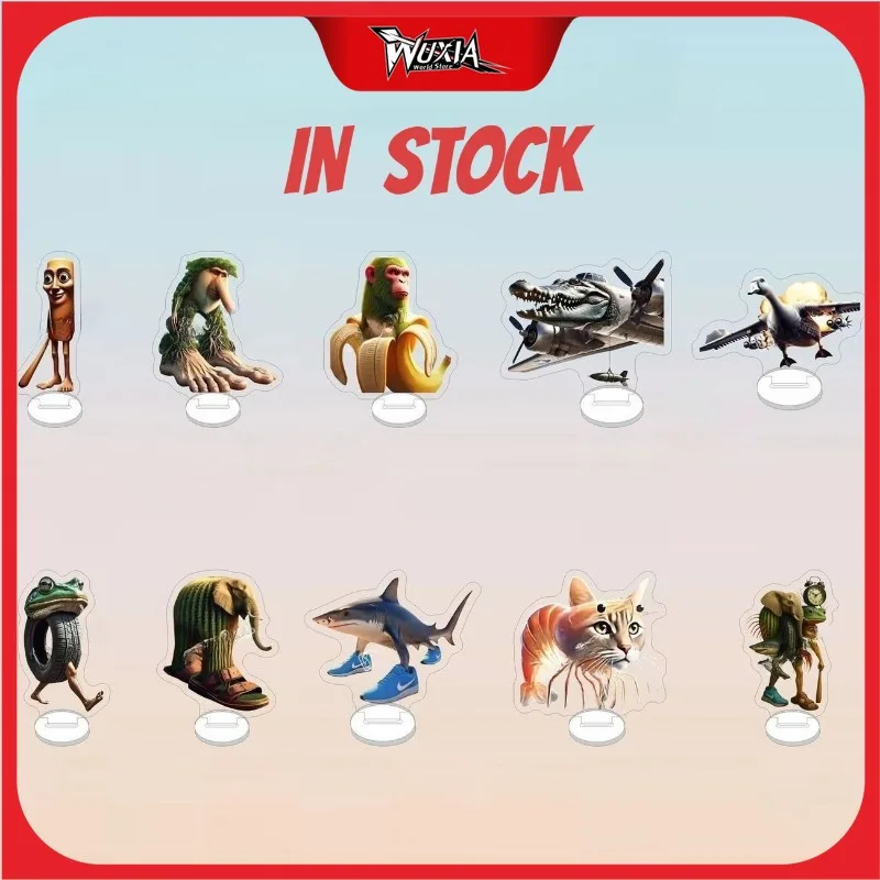 

In Stock Tralalero Tralala Tung Tung Tung Sahur Brr Brr Patapim Bag Keychains Pendants Standing Signage Desk Decor Gifts Toys