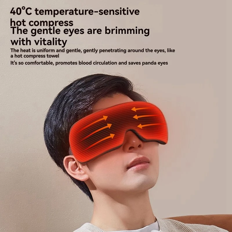 Eye Massage Device Transparent Eye Massager with Bluetooth Pneumatic Massage Rechargeable for Migraine Dry Dark Circles-AD23