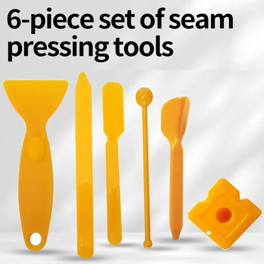 6PCS/Set Professional Silicone Edge Beauty Seam Tool Plastic Seam Pressing Tools Corner Angle Scraper Kit Building Construction