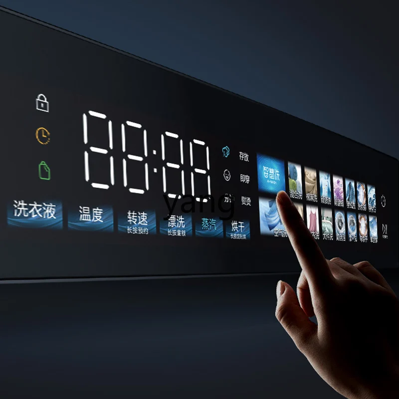 غسالة طبلة منزلية أوتوماتيكية ذات سعة كبيرة 10 كجم، شاشة ملونة تعمل باللمس، غسالة وتجفيف الأسطوانة #3