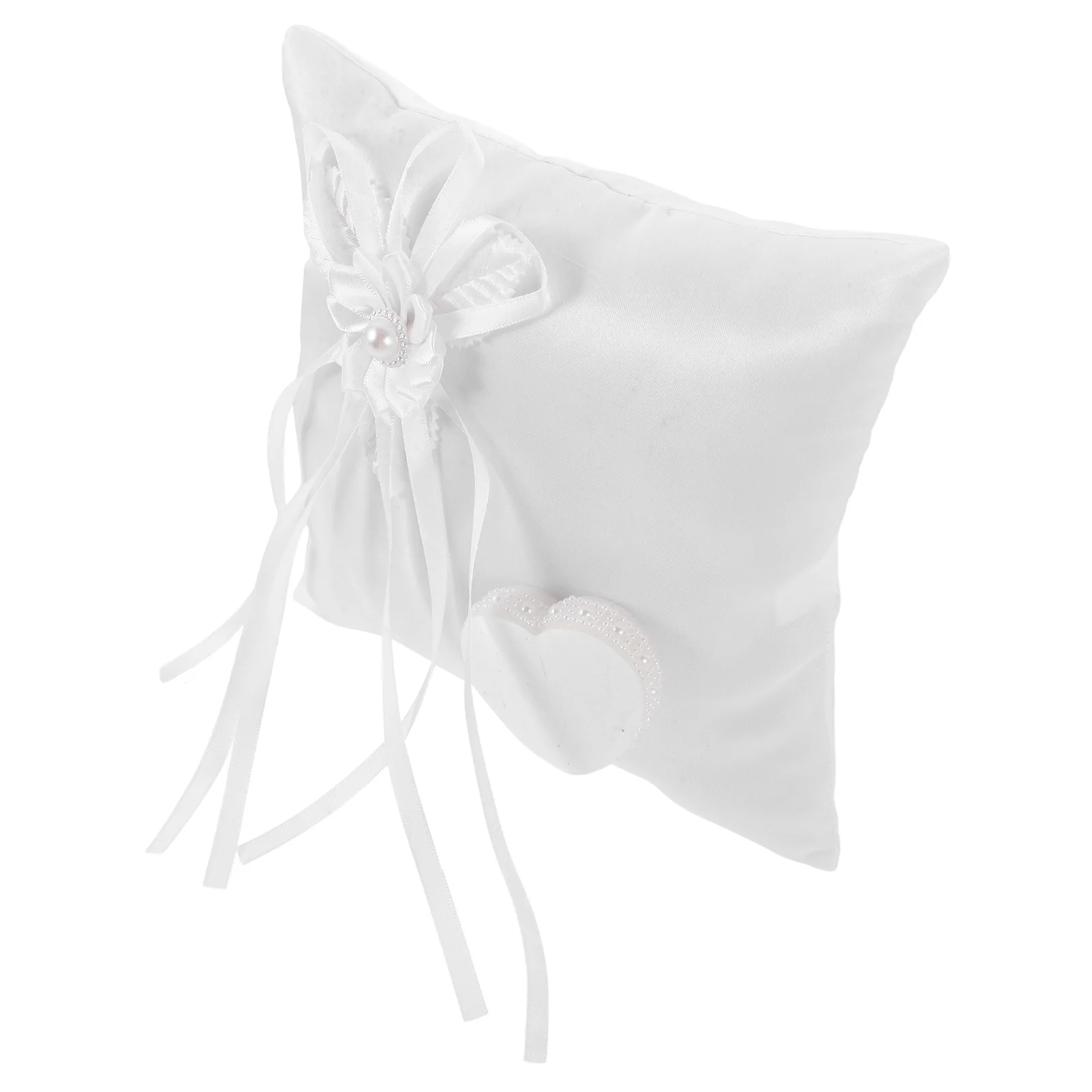 وسادة خاتم زفاف مدمجة على شكل زهور تضيف ذاكرة دائمة إلى وسادة حامل حلقة مربعة أنيقة لعيد الزفاف #3