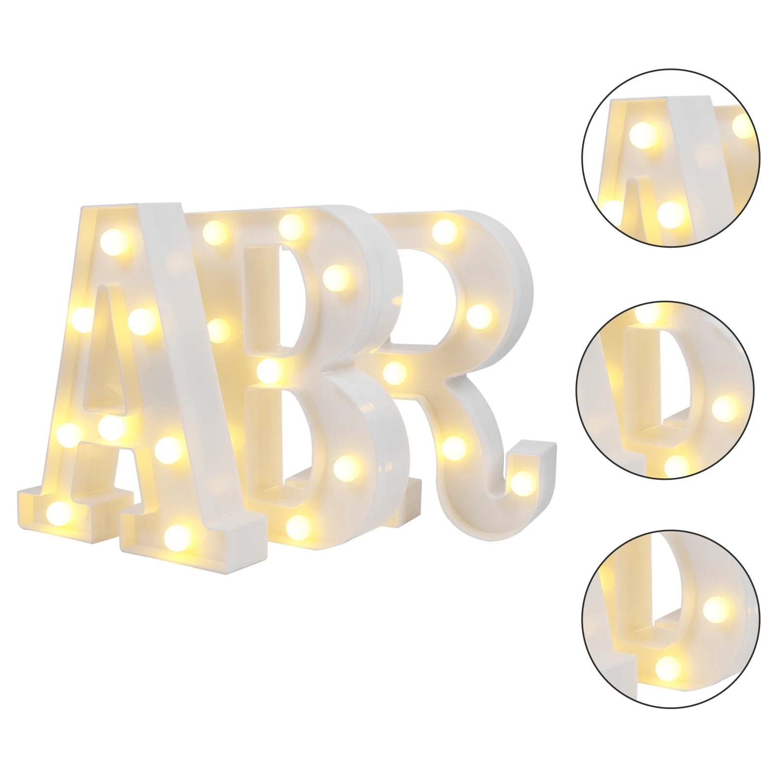 

3 Pcs Letter Light Unique Shape Desk Lamp Plastic Material Birthday Gifts Valentine Wedding Party Party Supply Supply