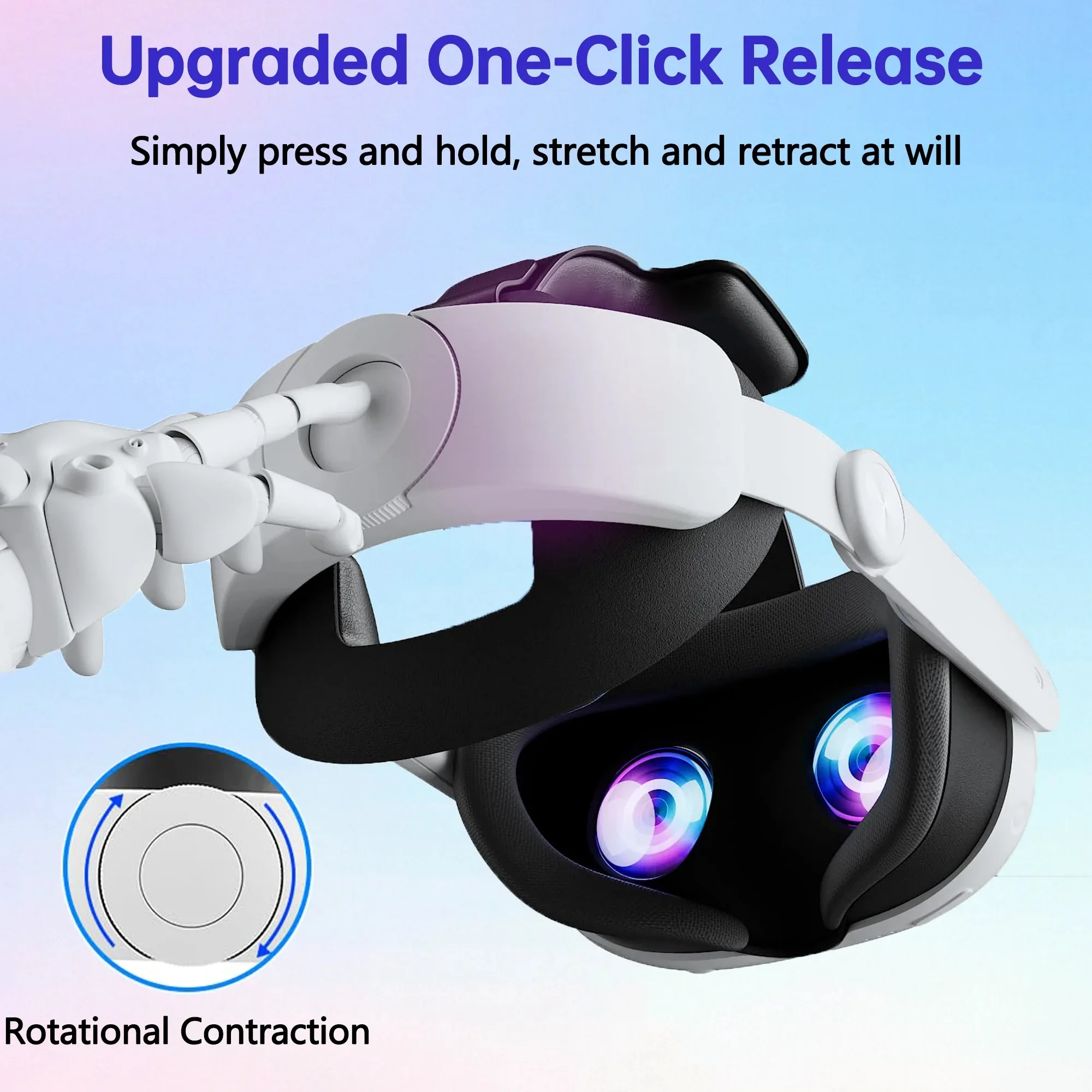 Head Strap for Meta Quest 3/3S 10000mAh Battery Rechargeable Head Strap Comfort Extend Game Time for Oculus Quest 3 Accessories