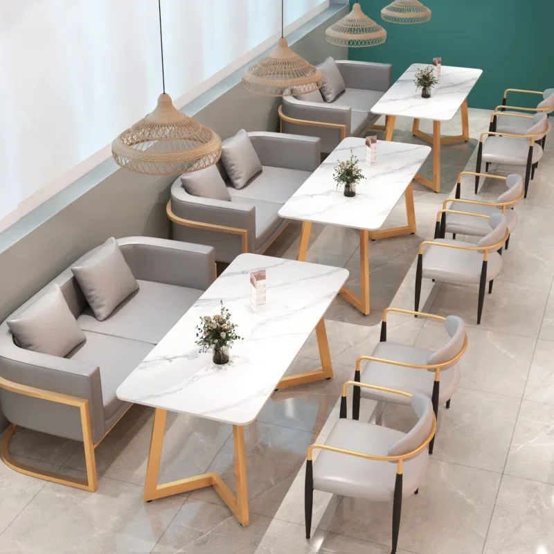 Nordic tea restaurant, dessert shop, commercial booth, table and chair combination casual café sofa