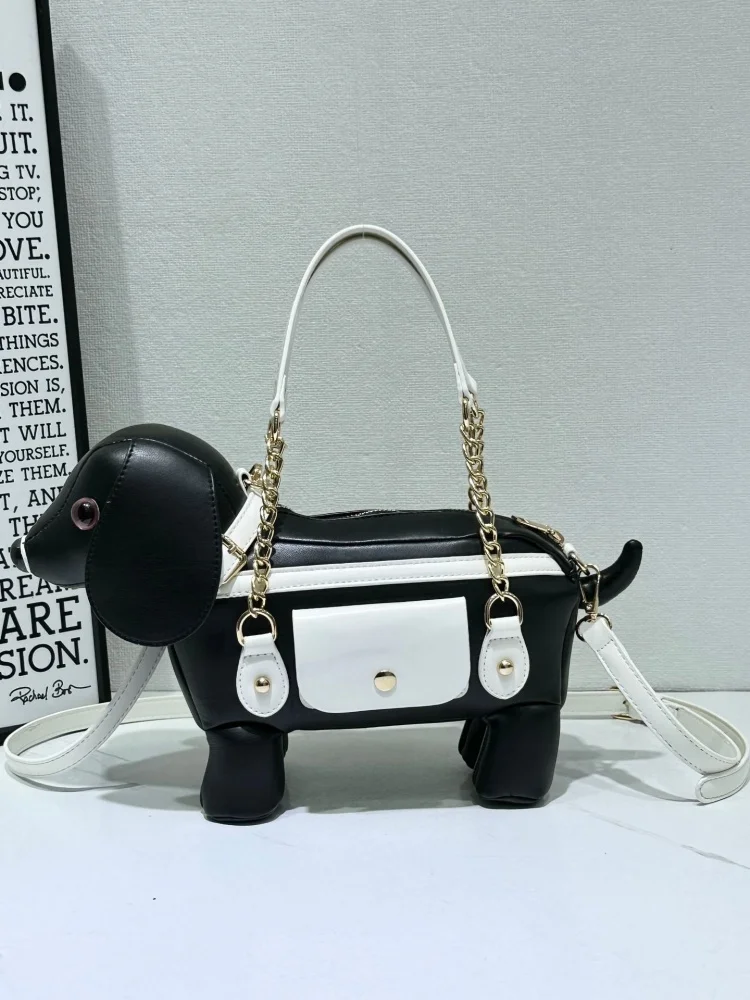 

2026 New Unique Cute Dog Shape Shoulder Bag Women's Creative Design Beautiful Personality Handbag Commuter Crossbody Bag