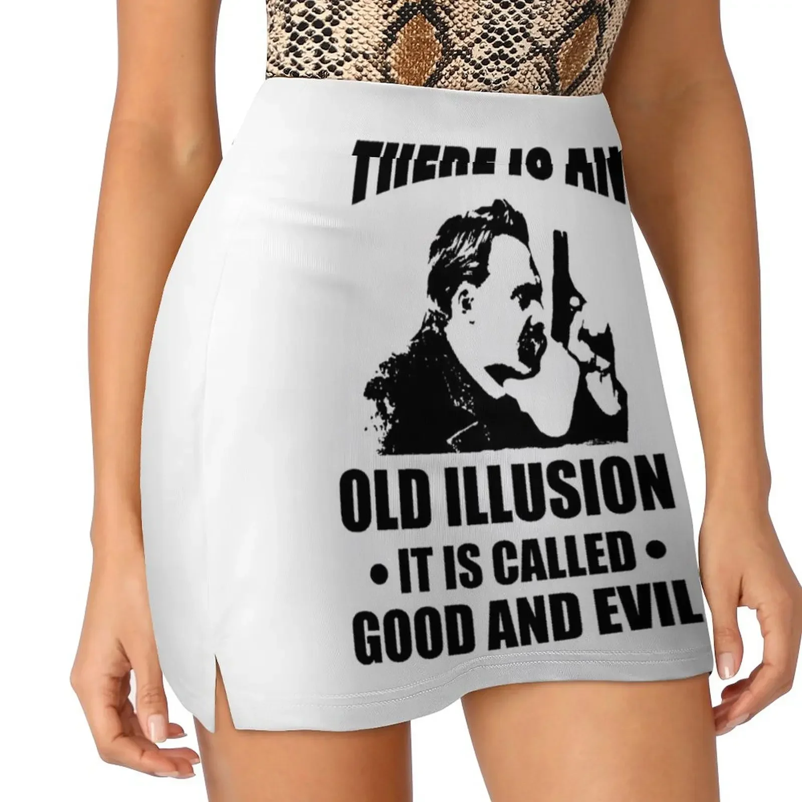 

Nietzsche - Zarathustra Quote - There Is An Old Illusion Called Good and Evil Mini Skirt Skirt pants