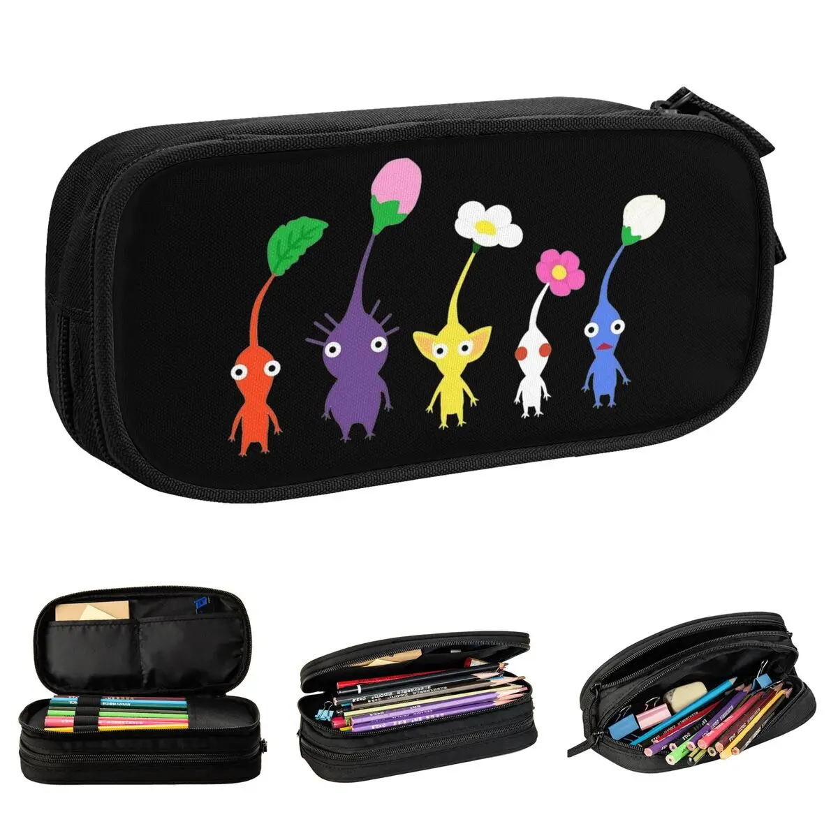 

Cute Pikmin Pencil Case Pencilcases Pen for Student Big Capacity Bag Students School Gifts Stationery