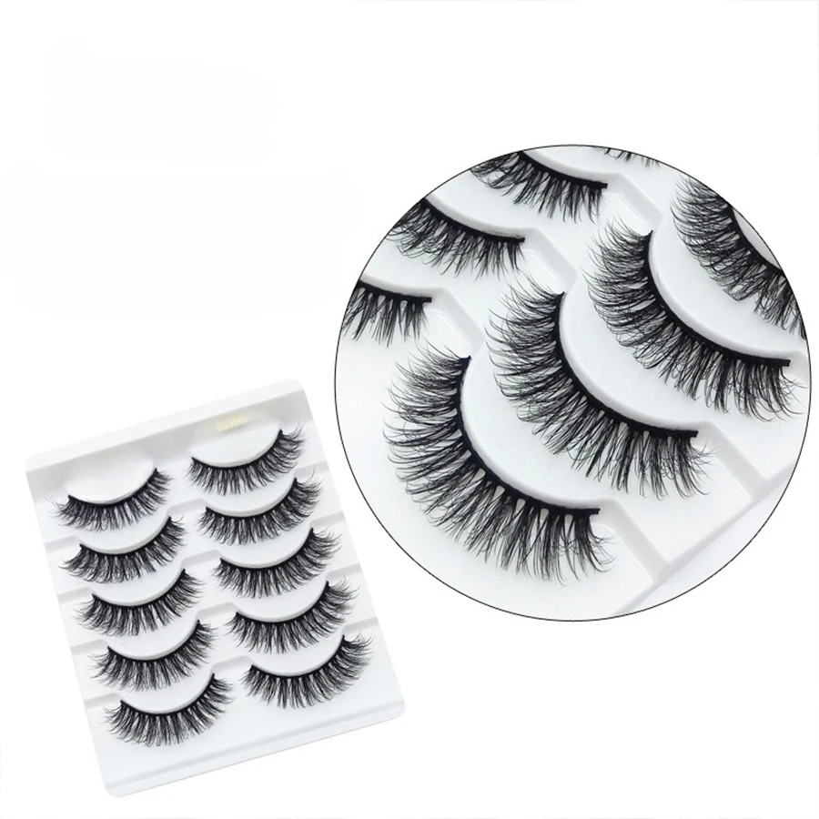 5 أزواج من الرموش الصناعية المنفوشة بشكل طبيعي، رموش طويلة ساحرة، مثالية للهالوين، لإنشاء مظهر عصري #5