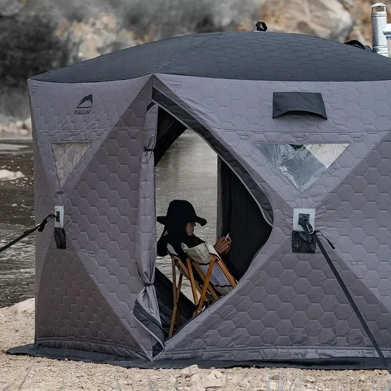 Winter Fishing Tent Cold Proof Ice Fishing Shelter Windproof Outdoor Camping Thickened Warm Anti Freeze Winter Fishing Gear