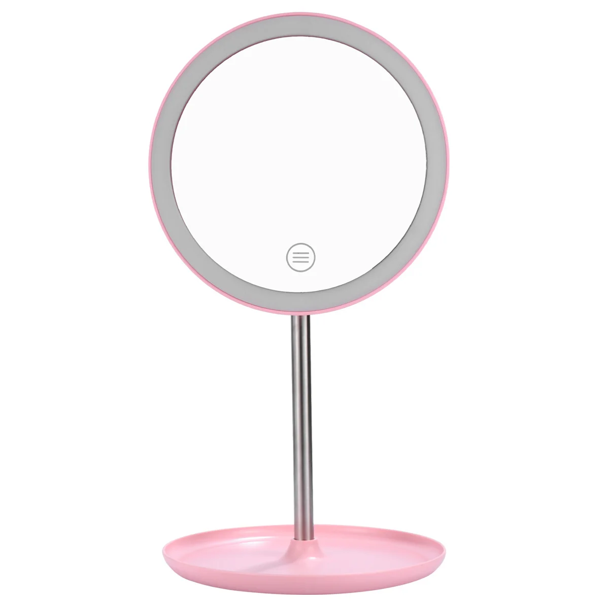 

Usb Rechargeable Led Makeup 360 Degree Adjustable 1200Mah Brightness Control Storage Non Slip Desktop Mirror