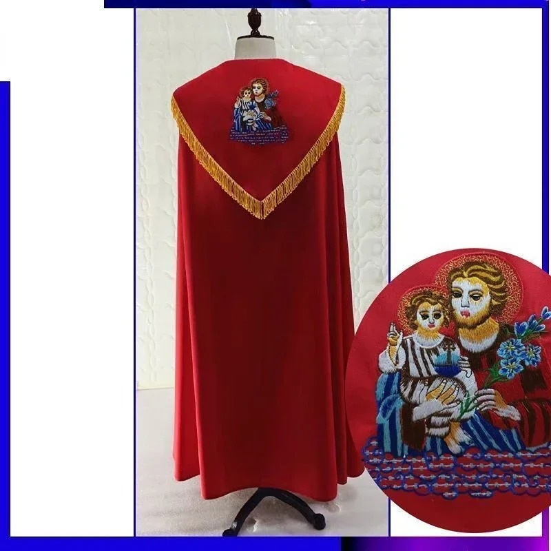 Priest Cope Red Roman Catholic Church Bishop Liturgical Vestment Embroidery Anglican Clergy Cape Cappa Choralis Choir Mantle