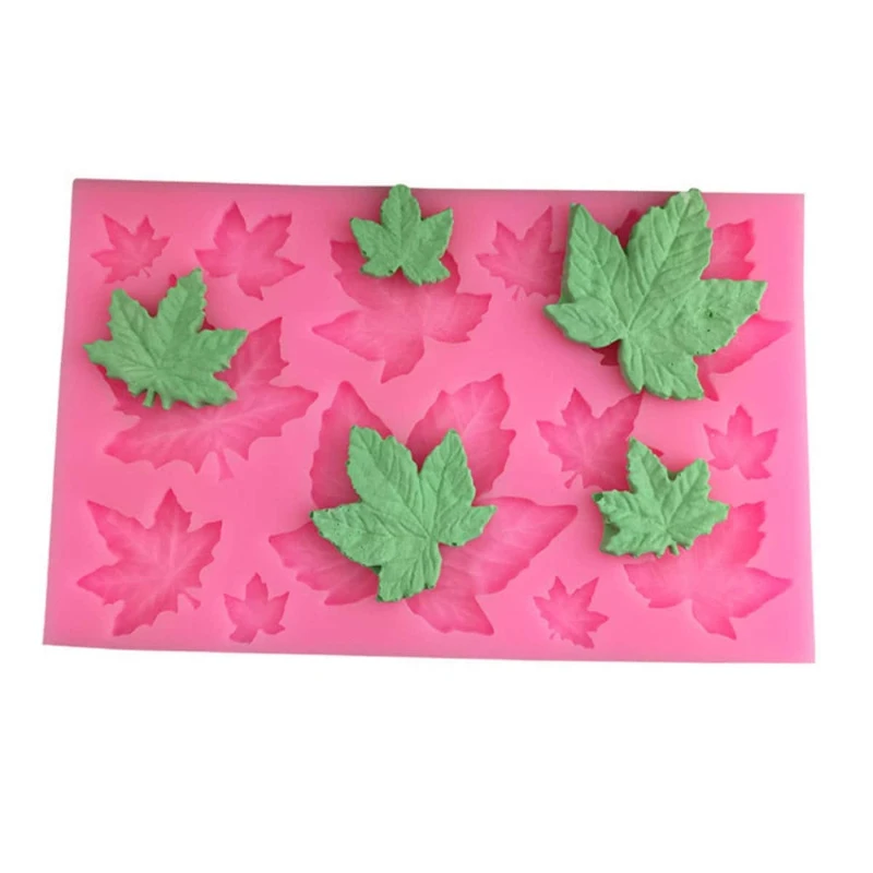 1pc Maple leaf leaf silicone mold Flip sugar chocolate cake decoration mold