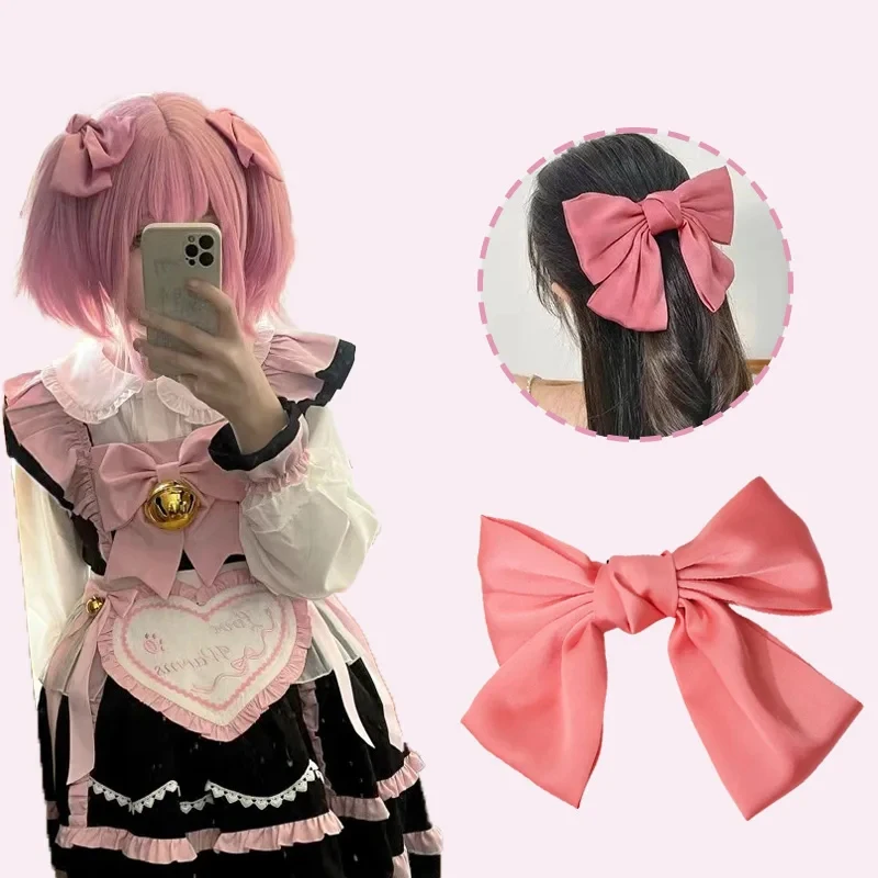 Anime Character Kaname Madoka Cosplay Hairpin Pink Hair Clips Trendy Cute Headwear Jewelry Prop Gift Accessories