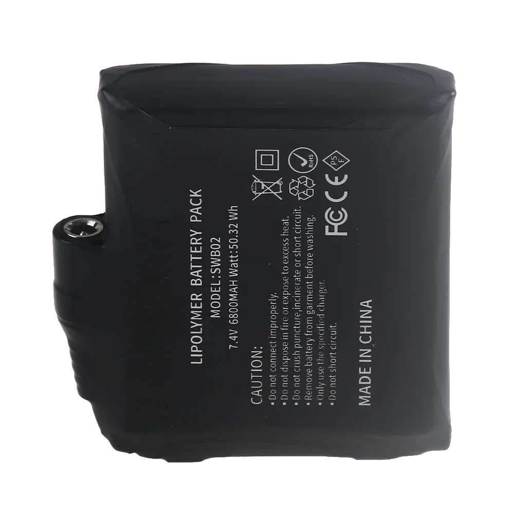 Heated Gloves Battery 7.4V 6800mah Lithium Polymer Battery for Heated Socks,Vest, Winter Antifreeze Saver Heat Battery