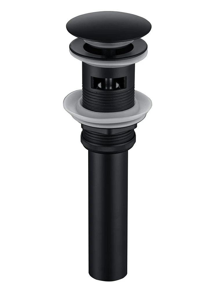 Vessel Sink Drain for Bathroom Pop up Drain with Overflow 304 Stainless Steel Drain Washbasin Drain Matte black