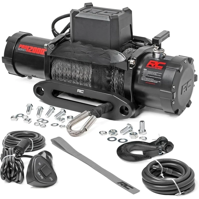 ونش كهربائي من سلسلة Country 12,000LB PRO | حبل صناعي - PRO12000S، أسود #1