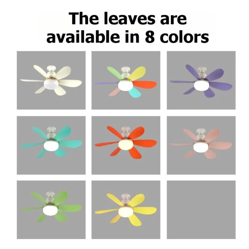LED Light Ceiling Fan 30W E27 Base With Remote Control, Intelligent Silent Fan For Bedroom And Living Room