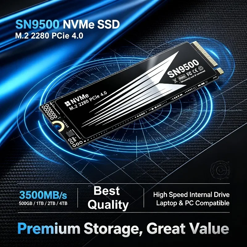 SN9500 SSD M.2 NVMe Internal Solid State Drive 3500MB/s PCIe 4.0 Gaming Drive High Speed Works for PS 5 Laptop PC Hard Disk Fast