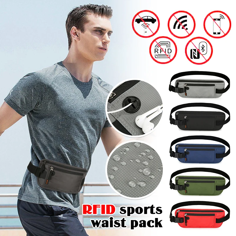 

RFID Men's Hip Sack Men Shoulder Belt Bag Oxford Cloth Outdoor Sports Men Waist Bag Waterproof Male Fanny Pack for Phone