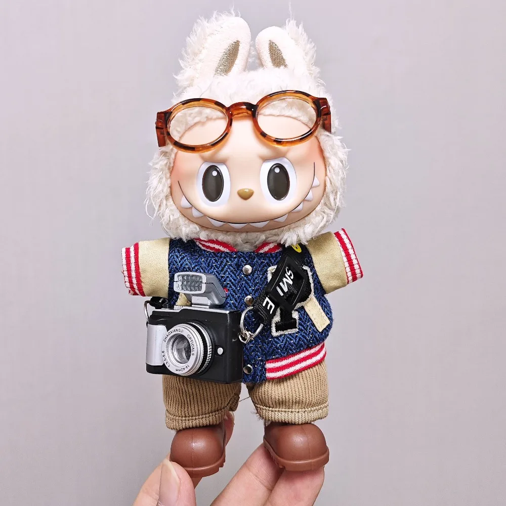 

15/17CM Labubu Doll Clothes Baseball Jacket Dress Up Dolls Accessories Sitting Party Changing Dress Christmas Birthday Gift Toys