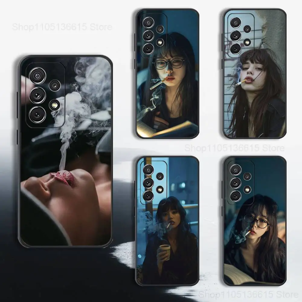 

Smoke Atmosphere Art Phone Case For Samsung S25,S24,S23,S22,S21,S20,S10,S9,Ultra,Plus,Lite,FE,Soft Silicone Black Cover