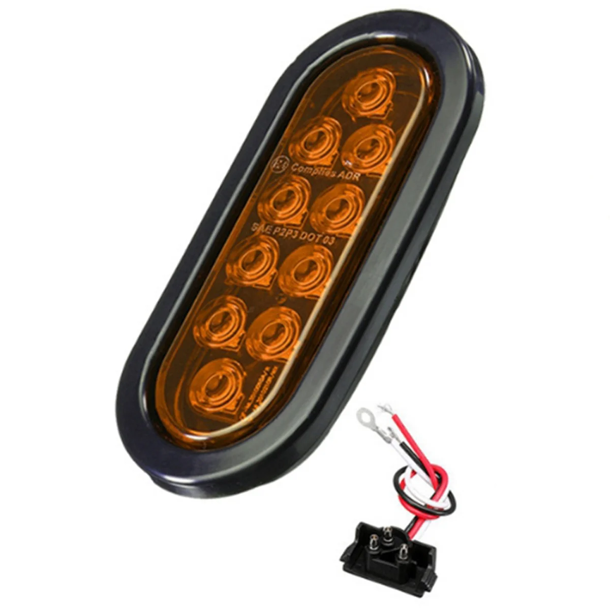 Araba Oval 10LED Ampuller Fren Lambaları Plug12V Dönüş Sinyali Işıkları Çoğu Araba Kamyon Römork Sarı için Evrensel