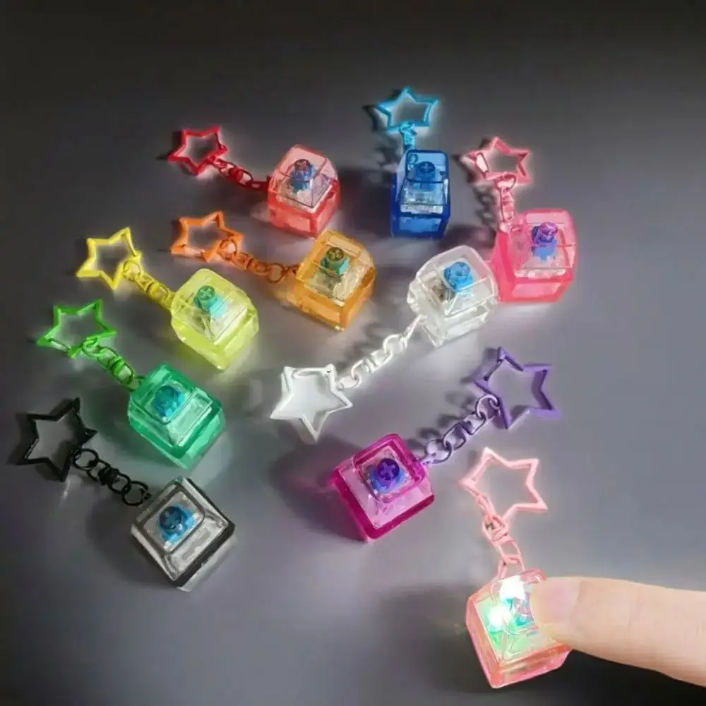 Portable Pentagram Pendant Mechanical Keyboard Switch Keychain Fingertip Toy Anti Anxiety Stress Relief Relaxing Tool For Adults