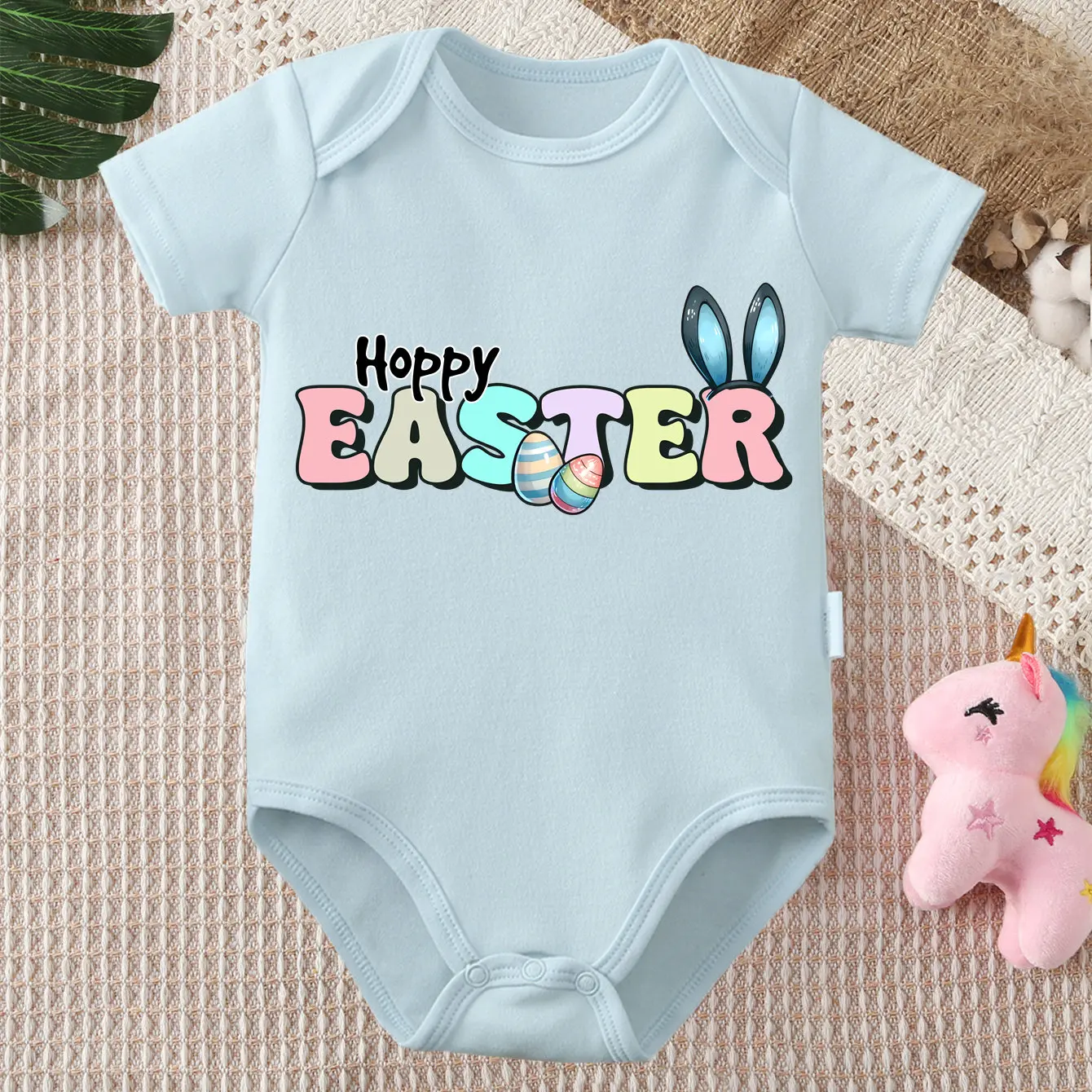 

Боди из 100% хлопка Happy Easter Happy Bunny, удобная одежда для малышей, комбинезон для новорожденных от 0 до 12 месяцев