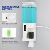 Automatic Sensor Mouthwash Dispenser 700ml Touchless, Wall Mounted Oral Care w/ 2 Magnetic Cups, Modern Home Bathroom Fixture