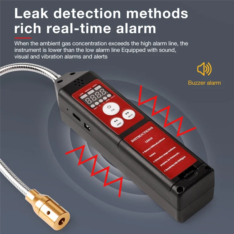 BTLIFE-Combustible Gas Leak Detector LD610 Sound Alarm C4H10 Methane H2 Gas Tester 100-9999Ppm