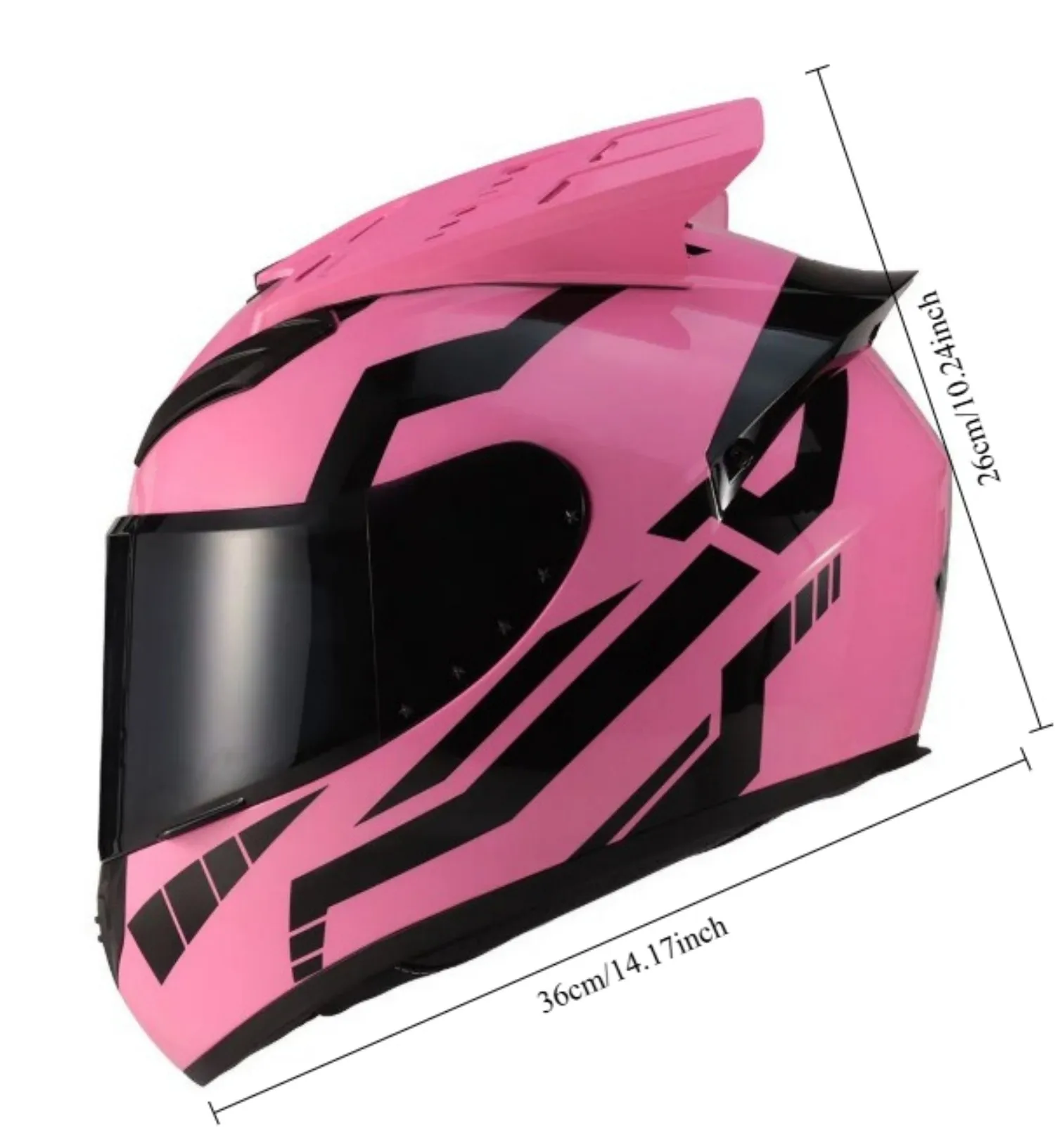 Unique horned motorcycle full-face helmet, unisex, stylish, suitable for all seasons, motorcycle helmet, electric vehicle riding safety helmet