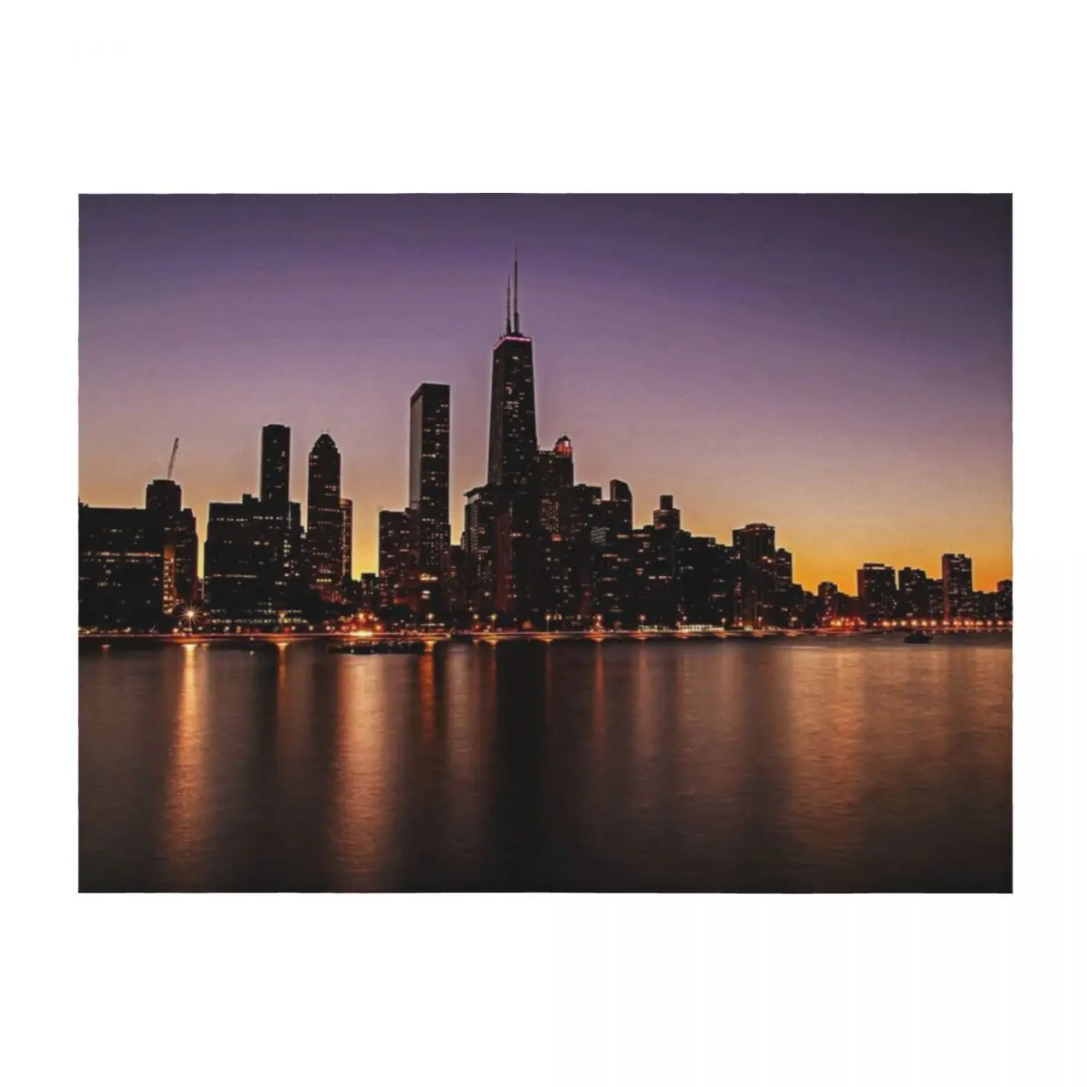 

Chicago lights on Michigan lake Throw Blanket Thin Soft Big Bed Fashionable Bed linens Blankets