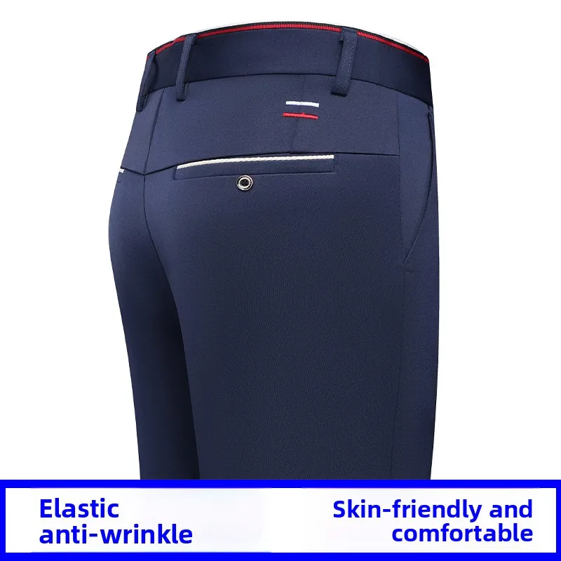 Suit Pants, Outdoor Mid-aged Fashionable Business Casual Pants, Loose and Versatile Men's Breathable Straight-leg Trousers