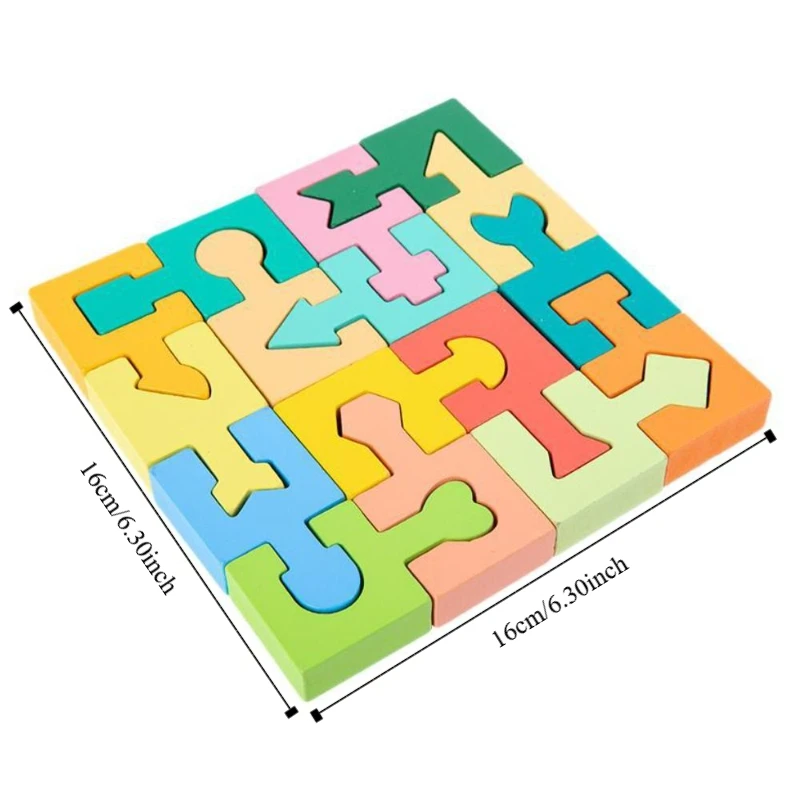 Planches de Puzzle tridimensionnelles en bois, formation spatiale, forme géométrique éducative, Puzzle assorti, pensée logique colorée