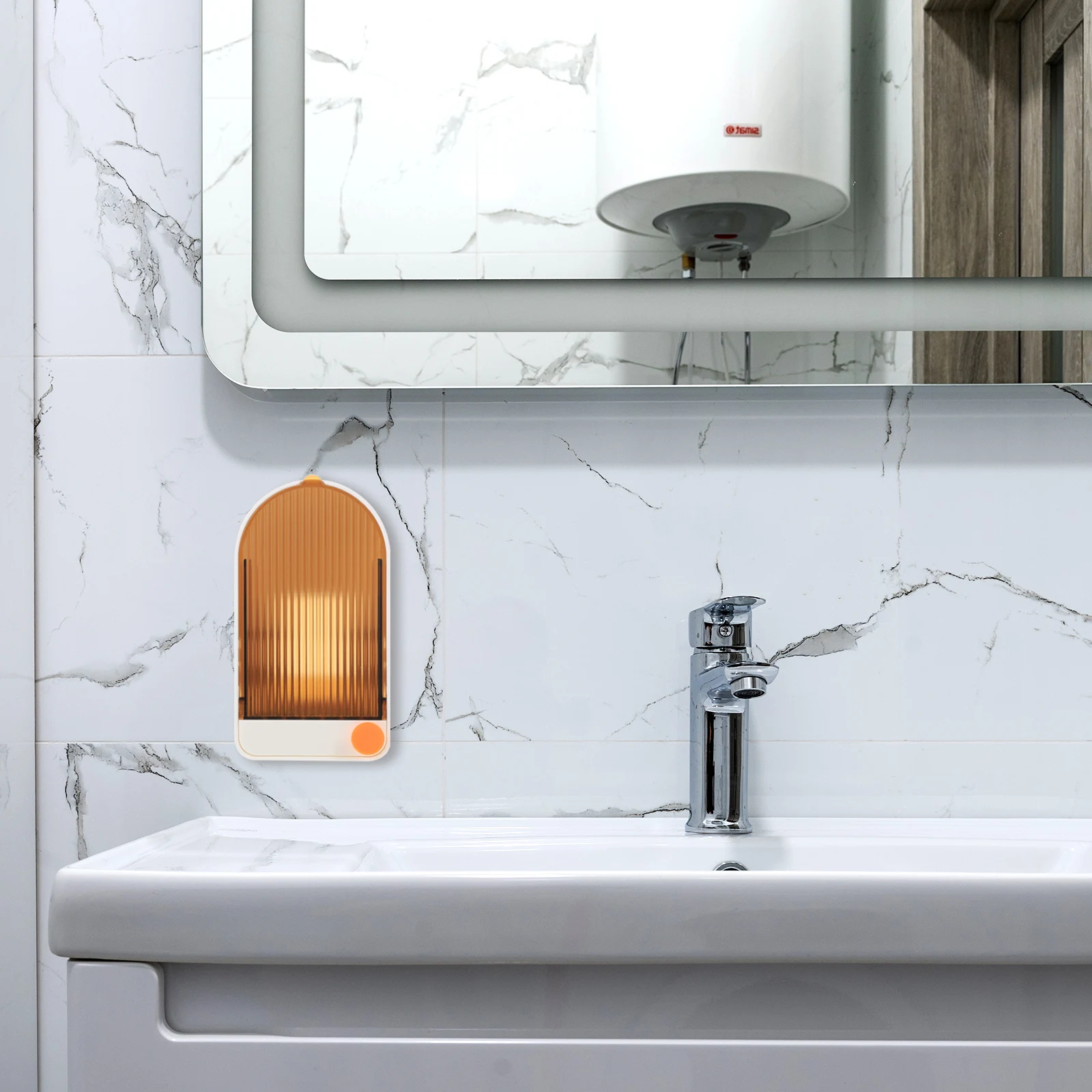 

Wall Mounted Soap Dish Holder Box Desktop Container Pp Material Waterproof Rustproof Tray Bathroom Kitchen Shower Draining