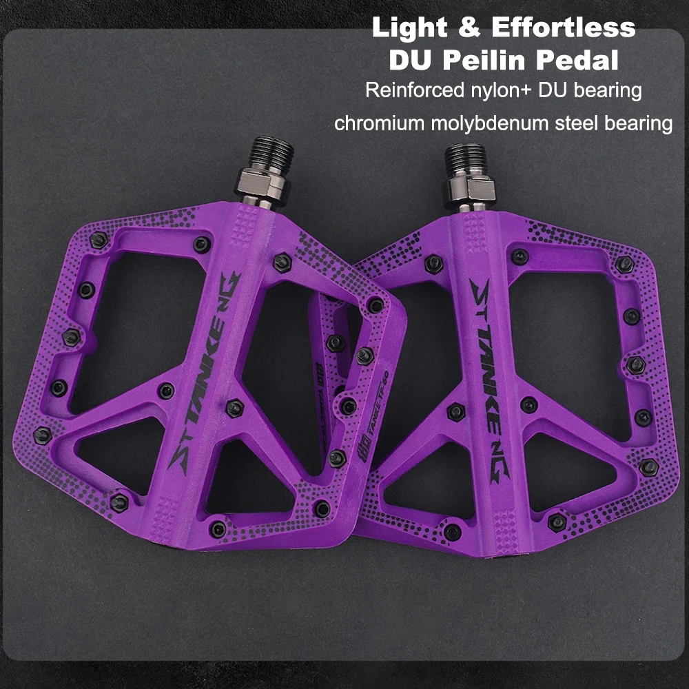 

MTB Bike Pedals Nylon DU Bearing Ultra-light Mountain Bicycle Flat Pedals Non-Slip Big Foot Road Pedals Cycling Accessories