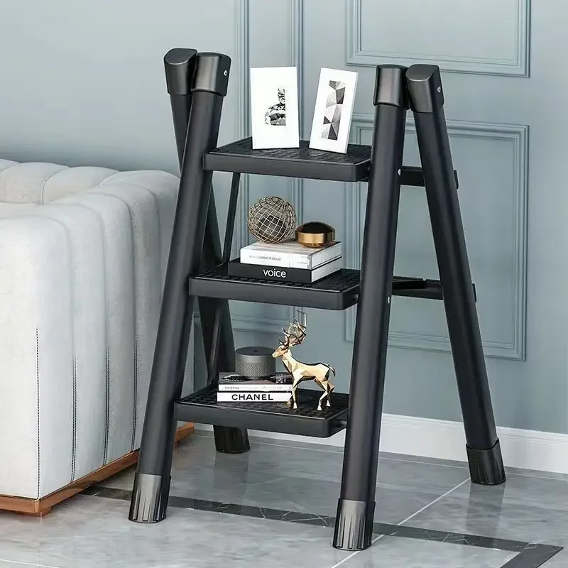 Foldable Lightweight Household Ladder Three Step Multifunction A Frame Ladder with Compact Portable Design for Home Tasks