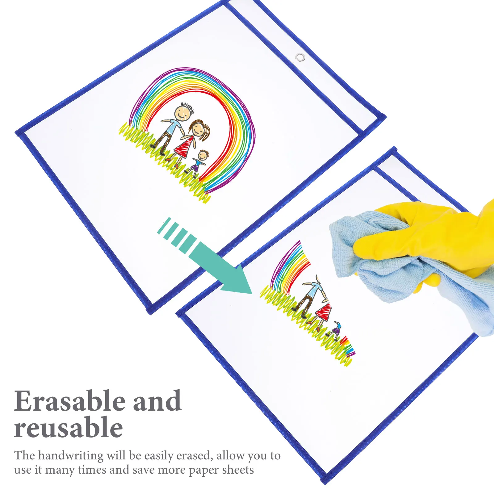 

Dry Erase Pockets 2 Sided Transparent Reusable Pvc Stationery Bags For Classroom Teachers s Office School Supplies Rubbable