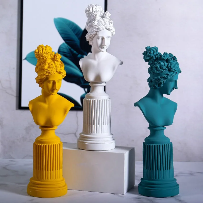 1pc Nordic Goddess of Love Freyja Bust Statue Resin Figure Sculpture for Living Room, Bedroom, Study, and Desk Decoration Statue