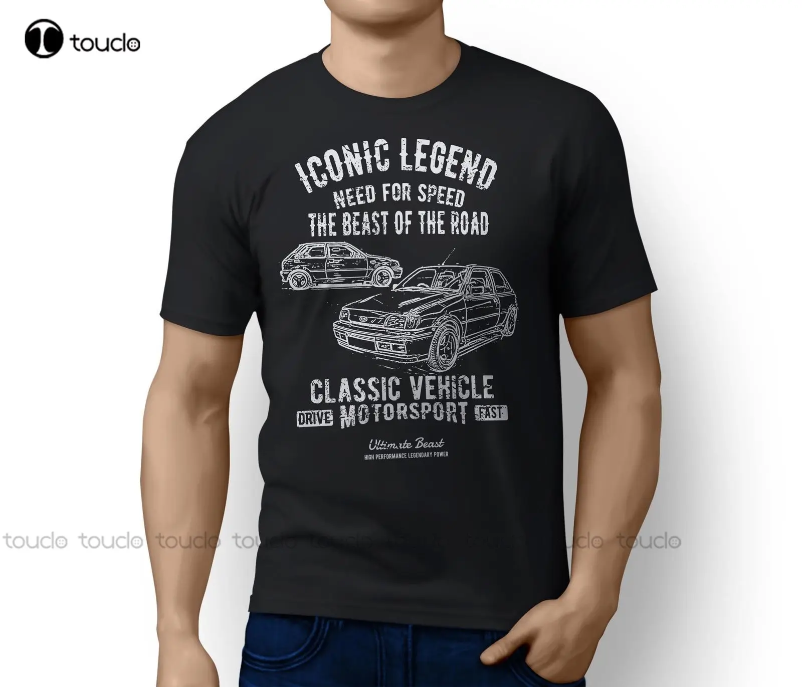 New 100% Cotton Print Mens Summer O-Neckamerican Car Fiesta Rs Turbo Inspired Motorsports Car Fan Art T-Shirt Unisex S-5Xl