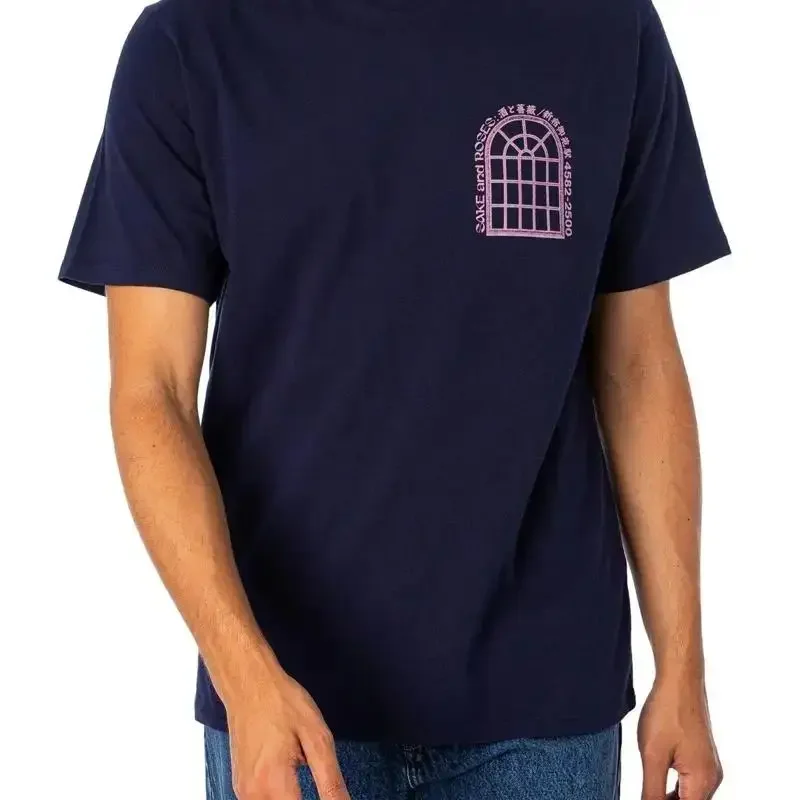 Edwin Men s Sake and Roses T Shirt Blue